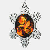 ファイアボール抽象芸術アート スノーフレークピューターオーナメント (右)