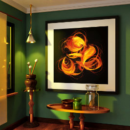 ファイアボール抽象芸術アート ポスター