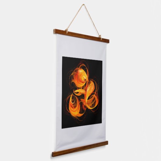 ファイアボール抽象芸術アート 吊り下げ型タペストリー (傾斜あり)