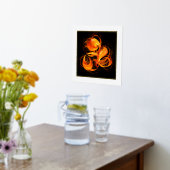 ファイアボール抽象芸術アート 箔ポスター (レイダウン (キッチン))