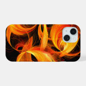 ファイアボール抽象芸術アート iPhone 15ケース (裏面横)