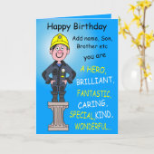 ファイアマンさん カード (黄色い花)