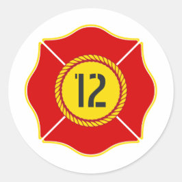 ファイアマンをテーマにした誕生日 ラウンドシール