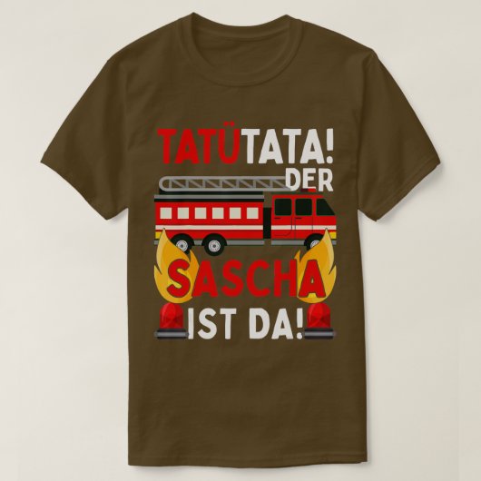 ファイアマンサシャタトゥタタおもしろいタ Tシャツ (デザイン正面)