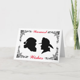 ファイアマンシルエット&サンタクリスマスカード カード