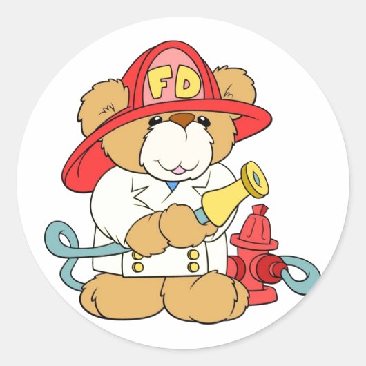 ファイアマンテディベア ラウンドシール (正面)