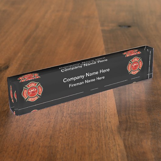 ファイアマンファイアハウスデスクネームプレート デスクネームプレート (側面)
