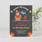 ファイアマンファイア誕生日招待状ボーイチョーク 招待状 (スタンド正面)