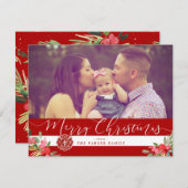 ファイアマンファミリーホリデー | クリスマスカスタム写真 シーズンカード (正面/裏面)