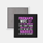 ファイアマン妻の夫カップルの記念日おもしろいFir マグネット (正面/裏面)