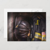 ファイアマン擦り切れた – および使用 ポストカード (正面/裏面)