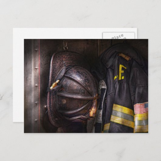 ファイアマン擦り切れた – および使用 ポストカード (正面/裏面)