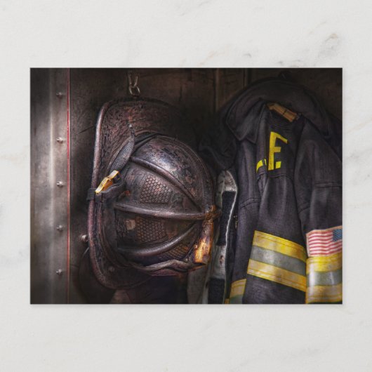 ファイアマン擦り切れた – および使用 ポストカード (正面)