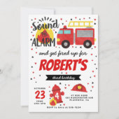 ファイアマン誕生日パーティーへの招待 招待状 (正面)