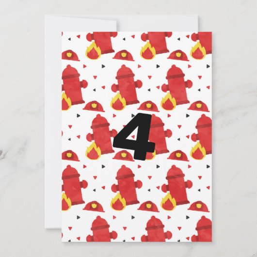 ファイアマン誕生日パーティーへの招待 招待状 (裏面)