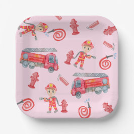 ファイアマン誕生日パーティー ペーパープレート