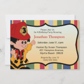 ファイアマン誕生日招待状 招待状 (正面)