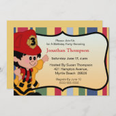 ファイアマン誕生日招待状 招待状 (正面/裏面)