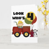 ファイアマン4th誕生日Tシャツとギフト カード (黄色い花)