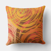 ファイアリーオレンジスパイラルデザインレトロ装飾用クッション クッション (裏面)