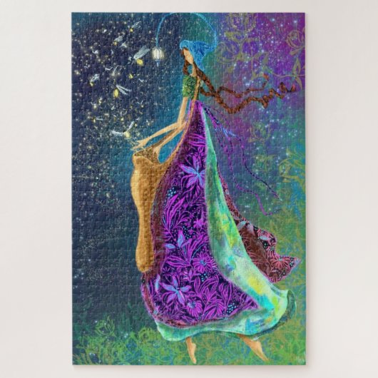 ファイアリーズガールヴィンテージスケッチファンタジーフェアリータル ジグソーパズル (縦)