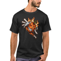 ファイアリー・スーパーパンプキンヒーロー・ハロウィンマスコットTシャツ
