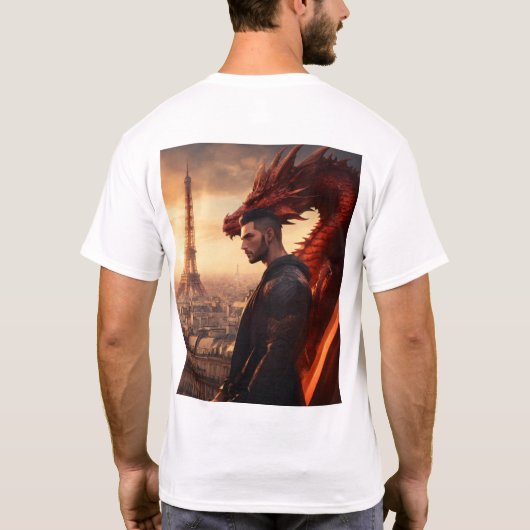 ファイアルドラゴンタトゥーデザイン Tシャツ (裏面)