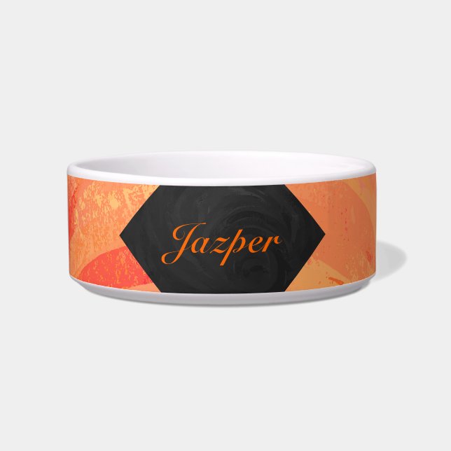 ファイアレイクオレンジとブラックモノグラム ボウル (正面)