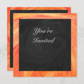 ファイアレイクオレンジとブラックモノグラム 招待状 (正面/裏面)