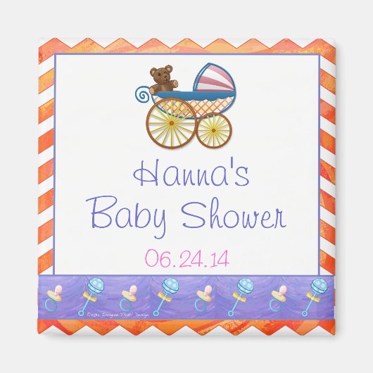 ファイアレイクオレンジシェブロンベビー マグネット (正面)