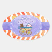 ファイアレイクオレンジシェブロンベビー 楕円形シール (正面)