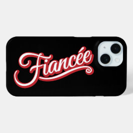 ファイアンセ赤/白オン黒 iPhone 15ケース
