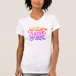 ファイアントオーバーフェアベリバー勇気付けられるグラデーション文字 Tシャツ