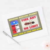 ファイアント狩り許可 長方形シール (封筒)