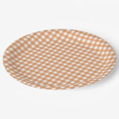 ファイアンドローレン秋オレンジギンガム ペーパープレート (アングル)