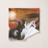 ファイアーアンドアイスサウスウエスト抽象芸術アート バスタオルセット (ウォッシュタオル)