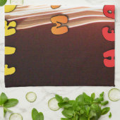 ファイアーインマイアートハートプリント キッチンタオル (折り畳み)