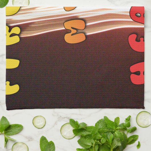 ファイアーインマイアートハートプリント キッチンタオル (折り畳み)