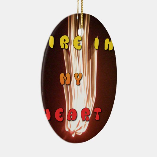 ファイアーインマイアートハートプリント セラミックオーナメント (右)