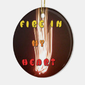 ファイアーインマイアートハートプリント セラミックオーナメント (左)