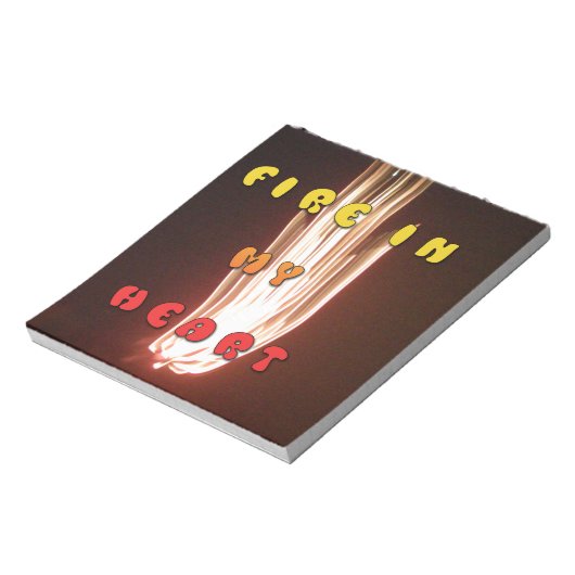 ファイアーインマイアートハートプリント ノートパッド (回転)