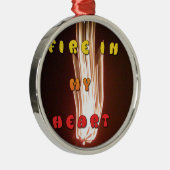 ファイアーインマイアートハートプリント メタルオーナメント (右)