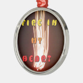 ファイアーインマイアートハートプリント メタルオーナメント (左)