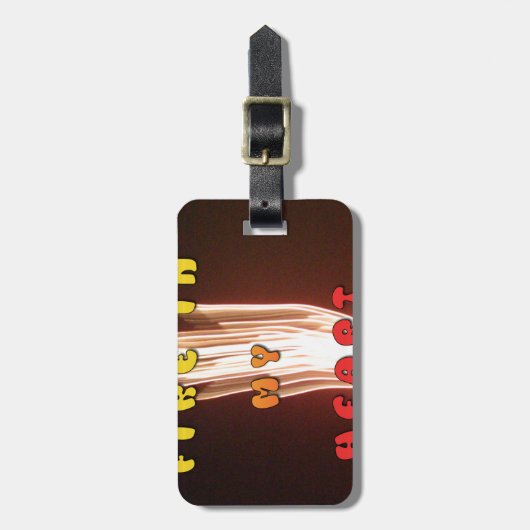 ファイアーインマイアートハートプリント ラゲッジタグ (正面縦)