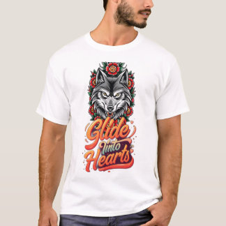 ファイアーウルフヘッドタト伝統的ゥースタイル Tシャツ