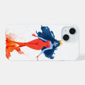 ファイアークイーン フォンケース、力強いフェミニンアート iPhone 15ケース (裏面横)