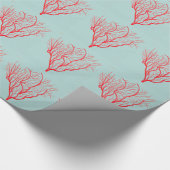 ファイアーコーラルシー自然テーマモダンアート ラッピングペーパー (角)