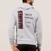 ファイアージップで鍛造された海兵隊フード付きスウェットシャツ パーカ (裏面)