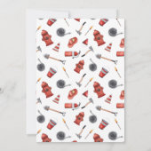 ファイアートラックの最初の誕生日パーティーの招待状 招待状 (裏面)