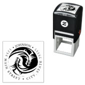 ファイアードラゴンインとヤンシルエットリターンラベル セルフインキングスタンプ (インサイチュ)